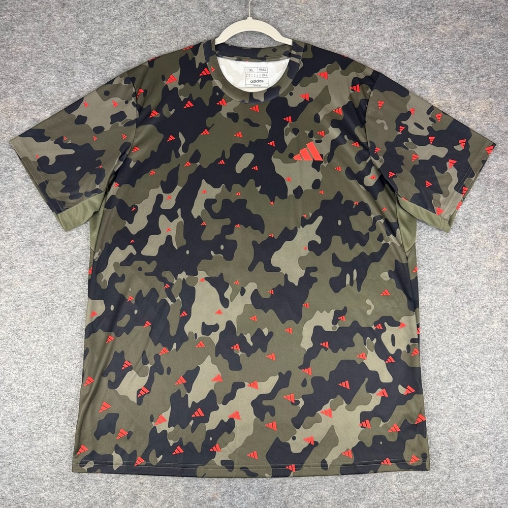 Adidas Aeroready Camo Training T-Shirt Regular Fit Polyester Mens XL